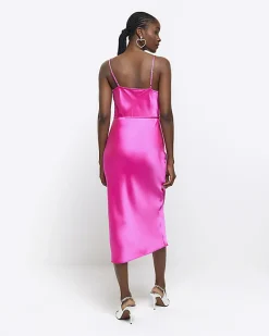 River Island satin cowl neck slip midi dress< Dresses
