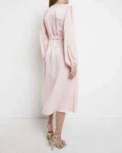 River Island satin maternity wrap midi dress< Maternity