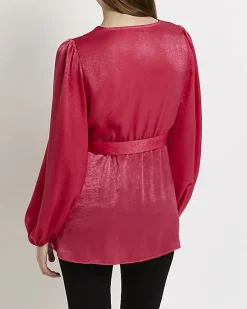 River Island satin maternity wrap blouse< Maternity