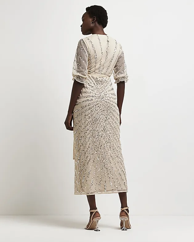 River Island sequin wrap maxi dress< Dresses