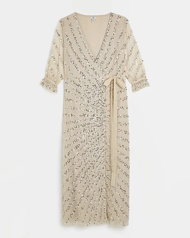 River Island sequin wrap maxi dress< Dresses