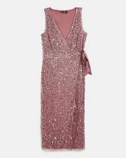 River Island Sequin Wrap Midi Dress< Dresses