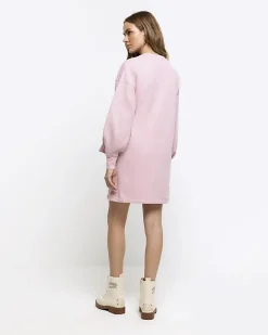 River Island tie side sweatshirt mini dress< Dresses