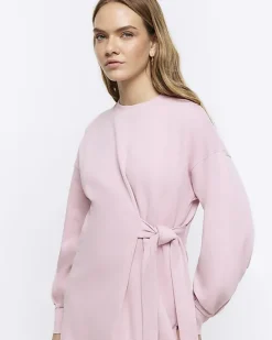 River Island tie side sweatshirt mini dress< Dresses