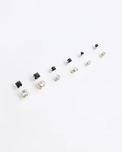 River Island 9pk diamante stud earrings< Jewellery & Watches