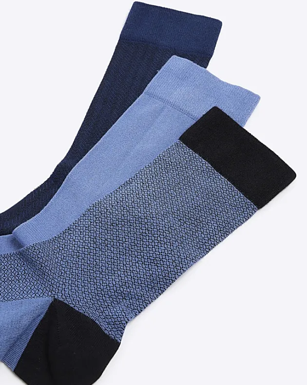River Island 3PK geometric bamboo ankle socks< Underwear & Socks