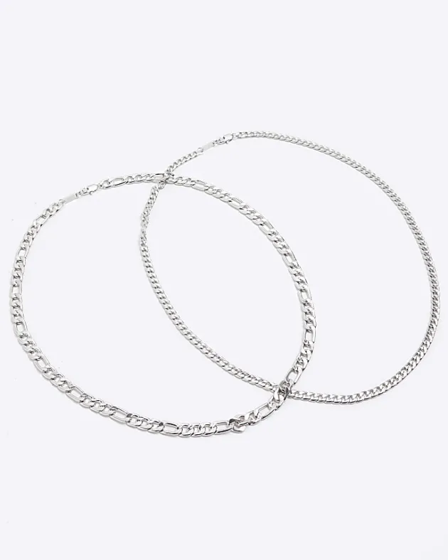 River Island 2PK silver colour chain necklace< Jewellery & Watches