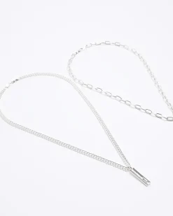 River Island 2PK silver colour pendant necklace< Jewellery & Watches