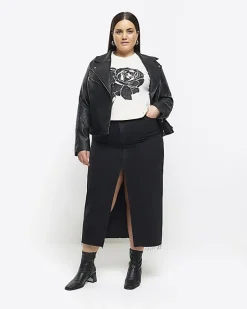 River Island Plus beige rose graphic t-shirt< Plus
