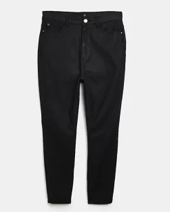 River Island Plus coated high waisted skinny jeans< Plus
