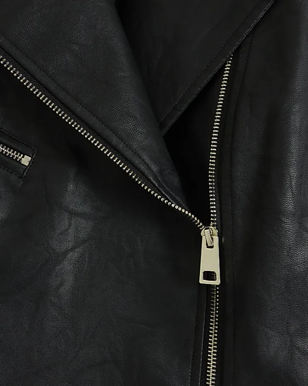 River Island Plus faux leather biker jacket< Plus