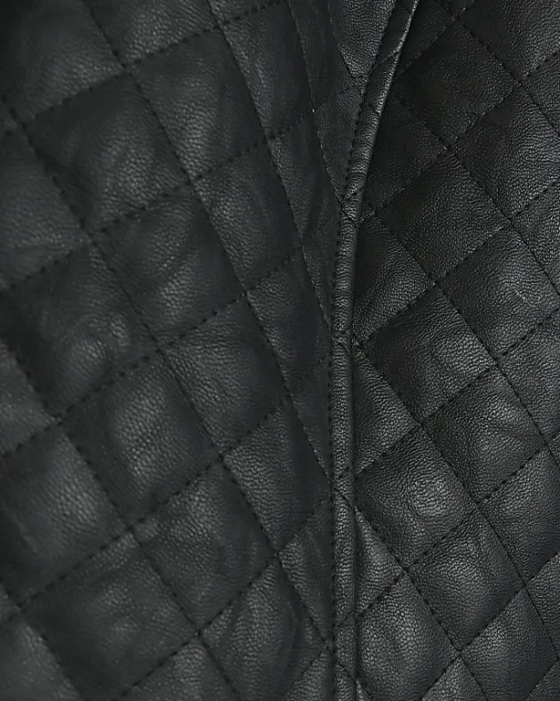 River Island Plus faux leather quilted blazer< Plus