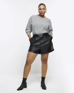 River Island Plus faux leather shorts< Plus