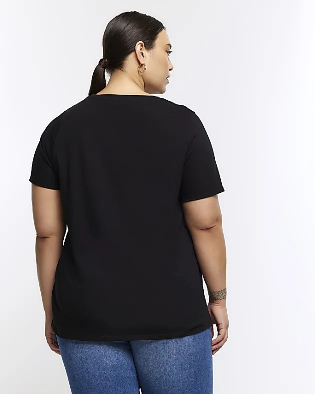 River Island Plus floral graphic t-shirt< Plus
