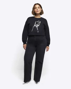 River Island Plus foil graphic sweatshirt< Plus