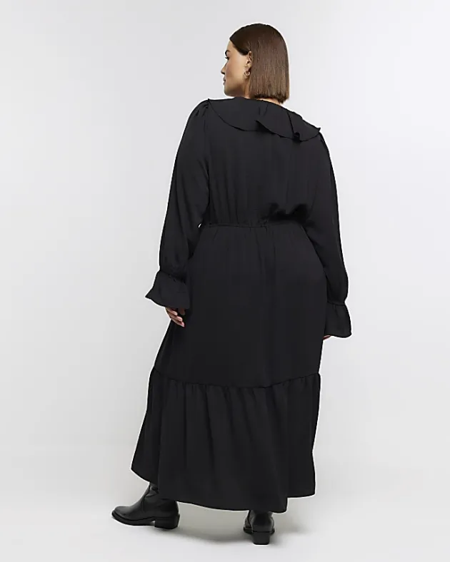 River Island Plus frill swing maxi dress< Plus