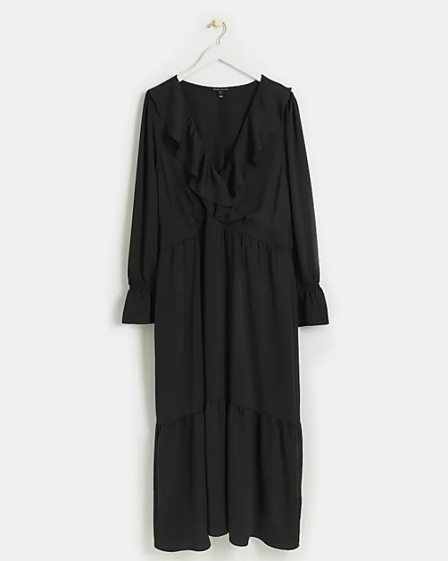 River Island Plus frill swing maxi dress< Plus