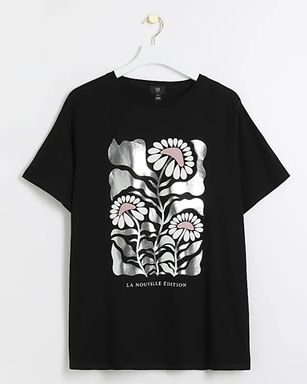 River Island Plus graphic foil t-shirt< Plus
