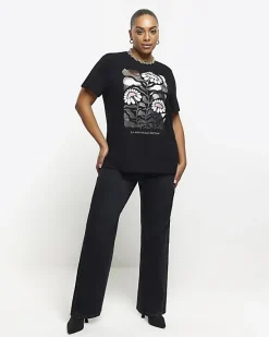 River Island Plus graphic foil t-shirt< Plus