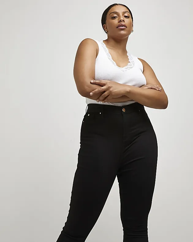 River Island Plus high waist skinny jeans< Plus