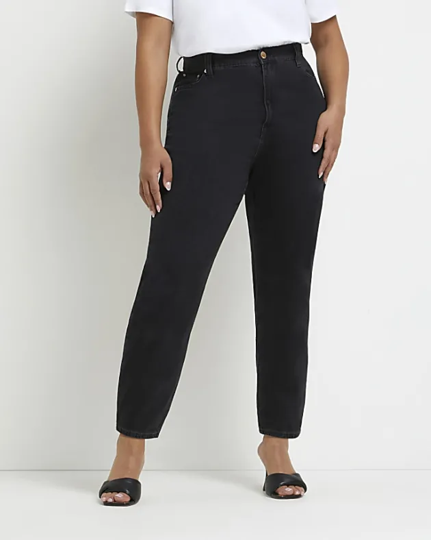 River Island Plus high waisted mom jeans< Plus