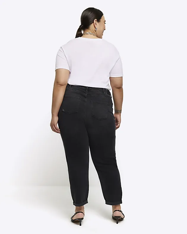 River Island Plus high waisted mom jeans< Plus