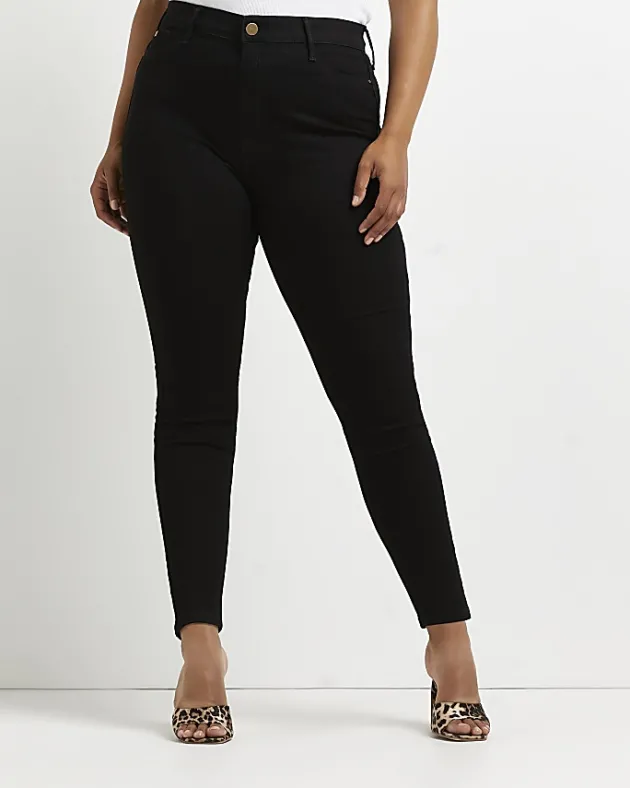 River Island Plus high waisted skinny jeans< Plus