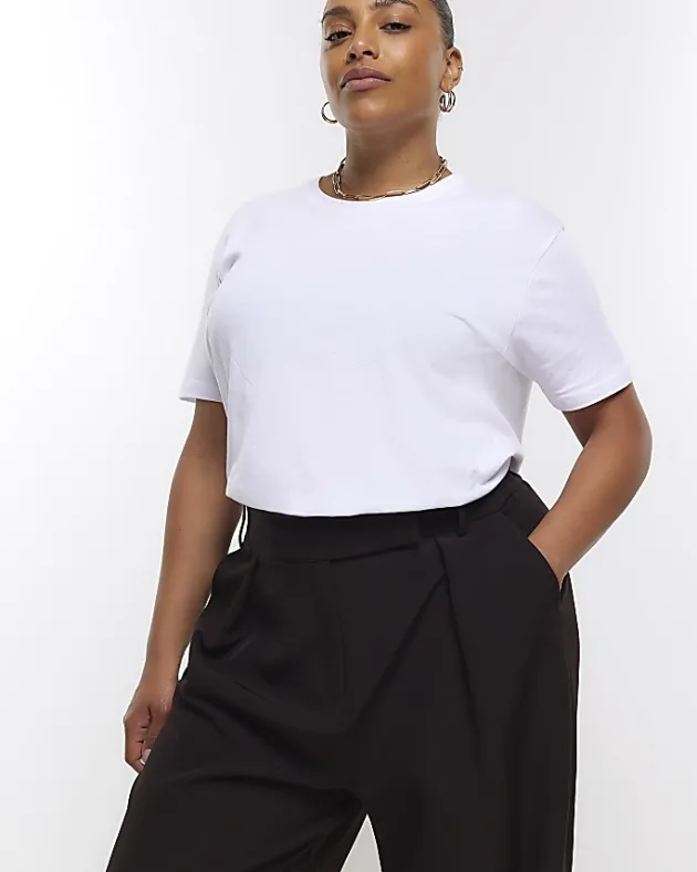 River Island Plus pleated wide leg trousers< Plus