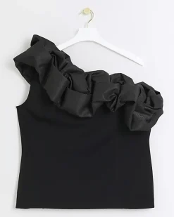 River Island Plus ruched asymmetric sleeveless top< Plus
