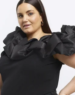 River Island Plus ruched asymmetric sleeveless top< Plus