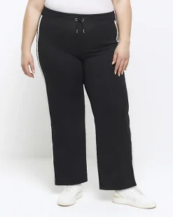 River Island Plus side stripe wide leg joggers< Plus