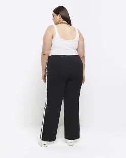 River Island Plus side stripe wide leg joggers< Plus