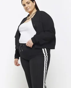 River Island Plus side stripe wide leg joggers< Plus