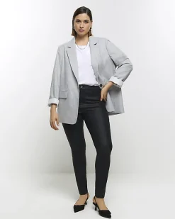 River Island Plus skinny fit coated jeans< Plus