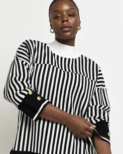 River Island Plus stripe long sleeve jumper< Plus