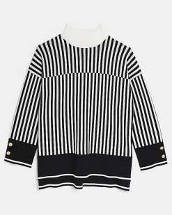 River Island Plus stripe long sleeve jumper< Plus