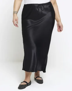 River Island Plus tie waist midi skirt< Plus