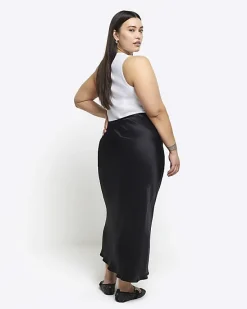 River Island Plus tie waist midi skirt< Plus