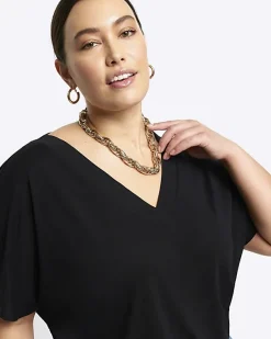 River Island Plus V neck t-shirt< Plus