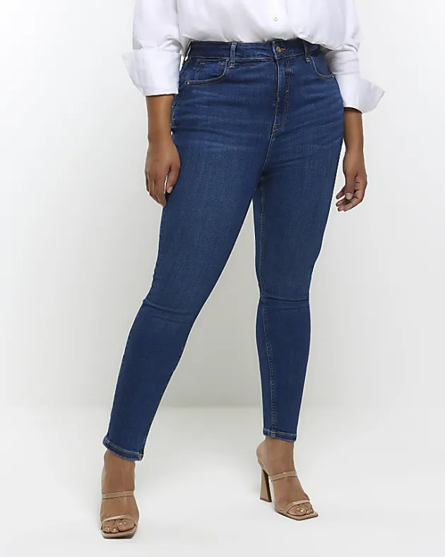 River Island Plus high waist bum sculpt skinny jeans< Plus
