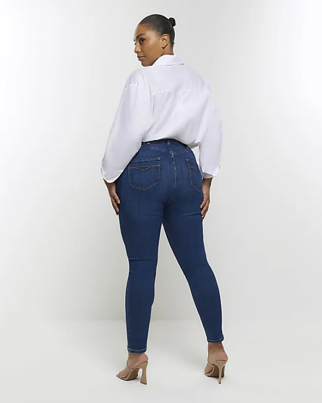 River Island Plus high waist bum sculpt skinny jeans< Plus