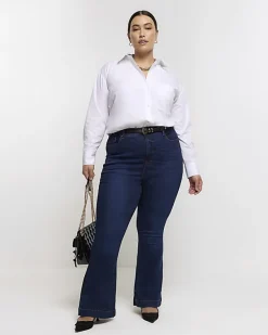 River Island Plus high waist flare jeans< Plus