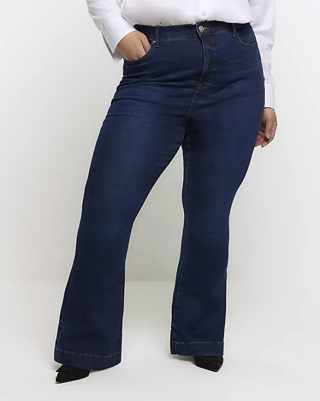 River Island Plus high waist flare jeans< Plus
