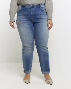 River Island Plus high waisted bum sculpt mom jeans< Plus