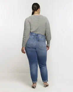 River Island Plus high waisted bum sculpt mom jeans< Plus