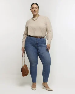 River Island Plus skinny fit bum sculpt jeans< Plus