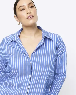 River Island Plus stripe long sleeve shirt< Plus