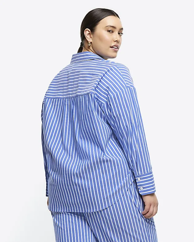 River Island Plus stripe long sleeve shirt< Plus