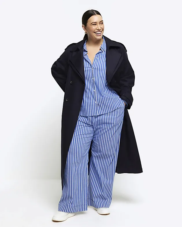 River Island Plus stripe long sleeve shirt< Plus