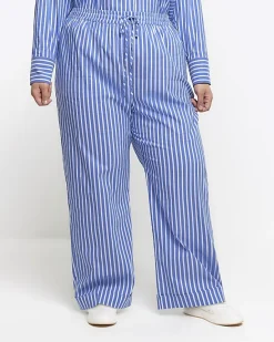 River Island Plus stripe poplin pull on trousers< Plus